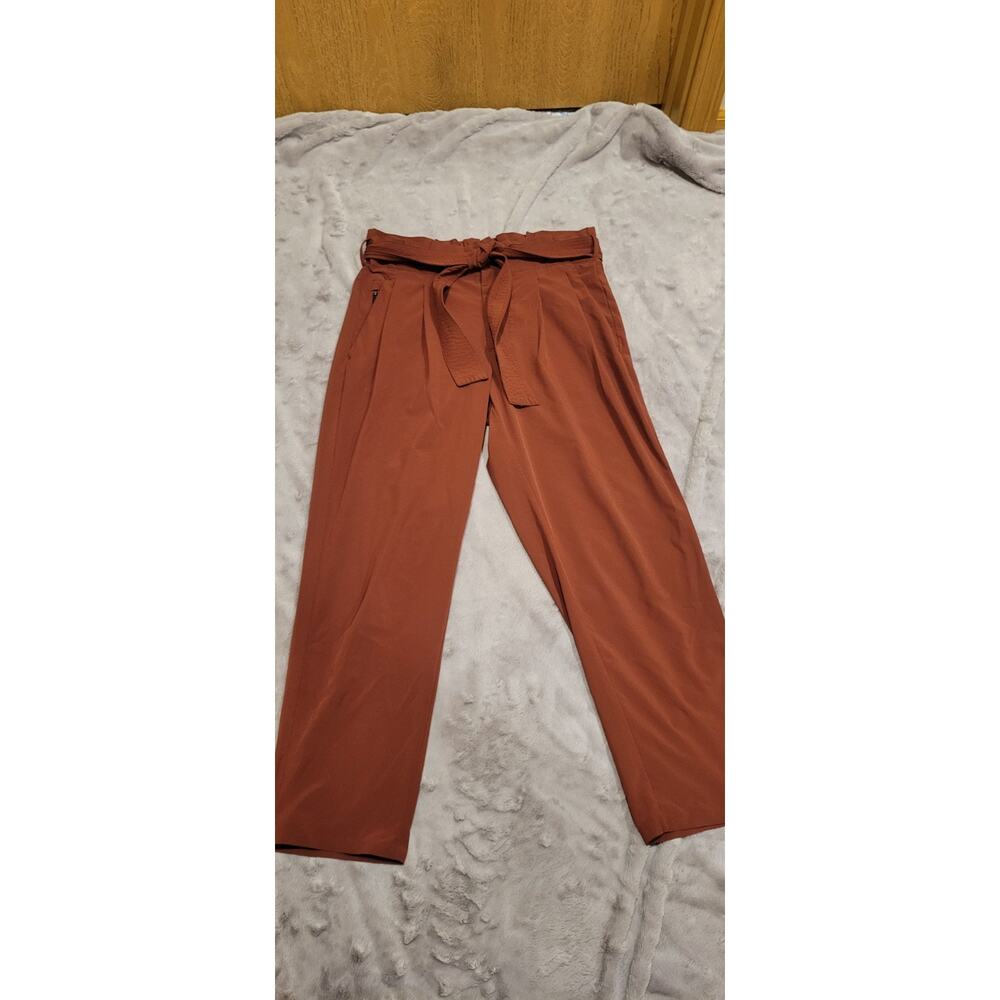 Athleta Skyline Pant 2 Womens 6P Petite Rust Tie Waist Travel Lightweight Jogger
